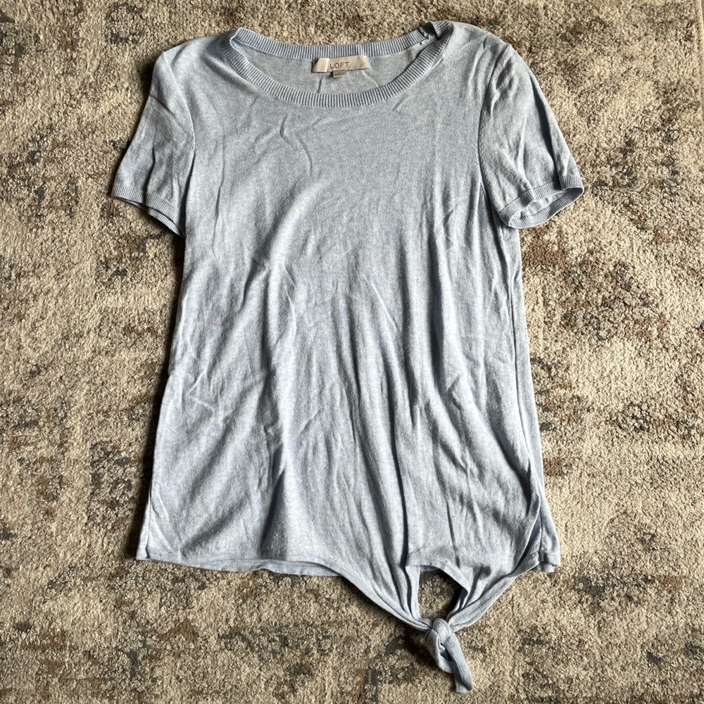 Loft Light Blue Top with Knot